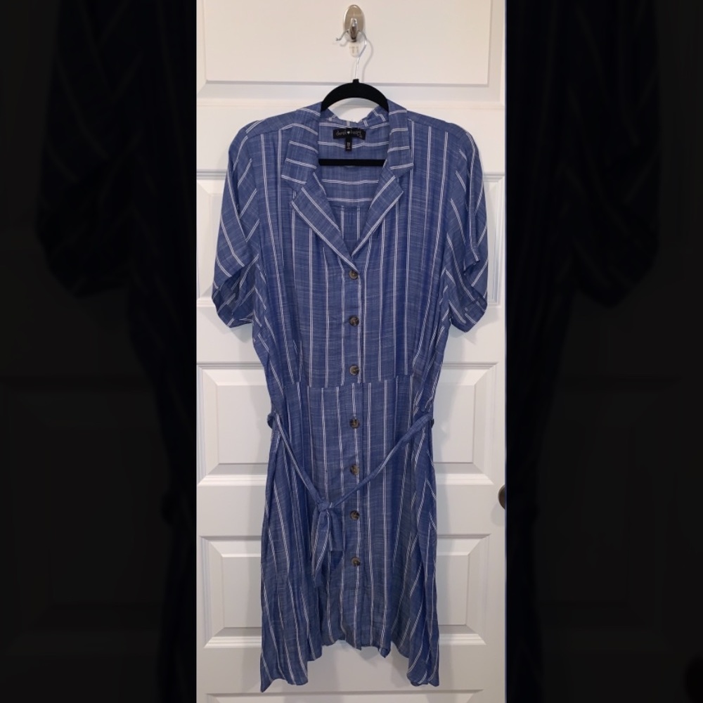 Blue and White Striped Dress Size 3x